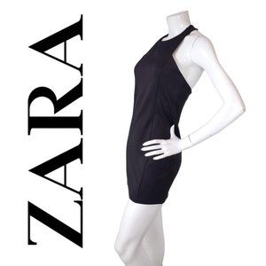 Zara Trafaluc Sleeveless Open Back Black Mini Dress